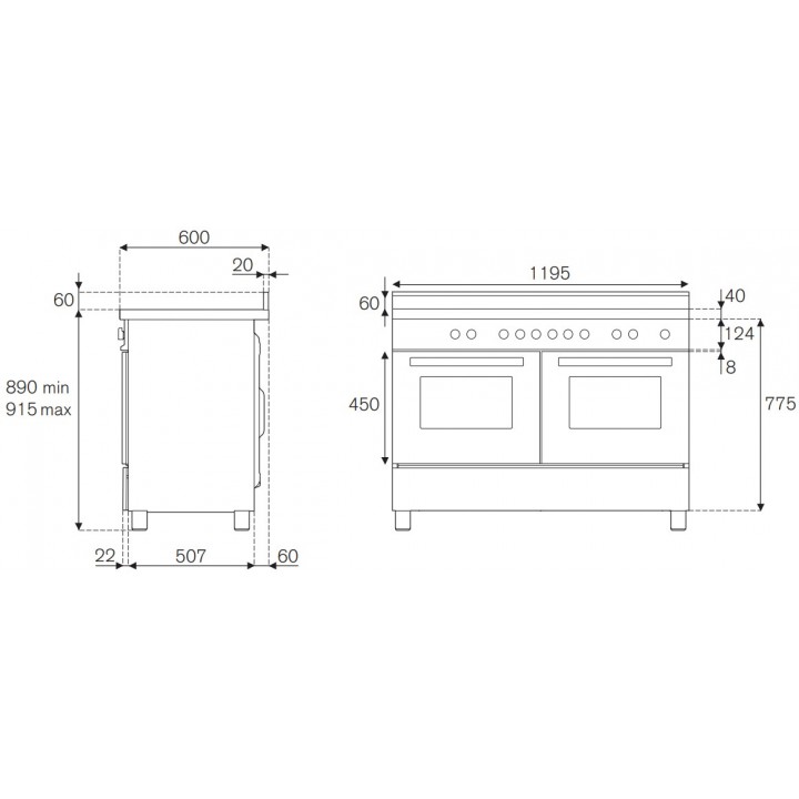 Варочный центр Bertazzoni HER125I2EXT